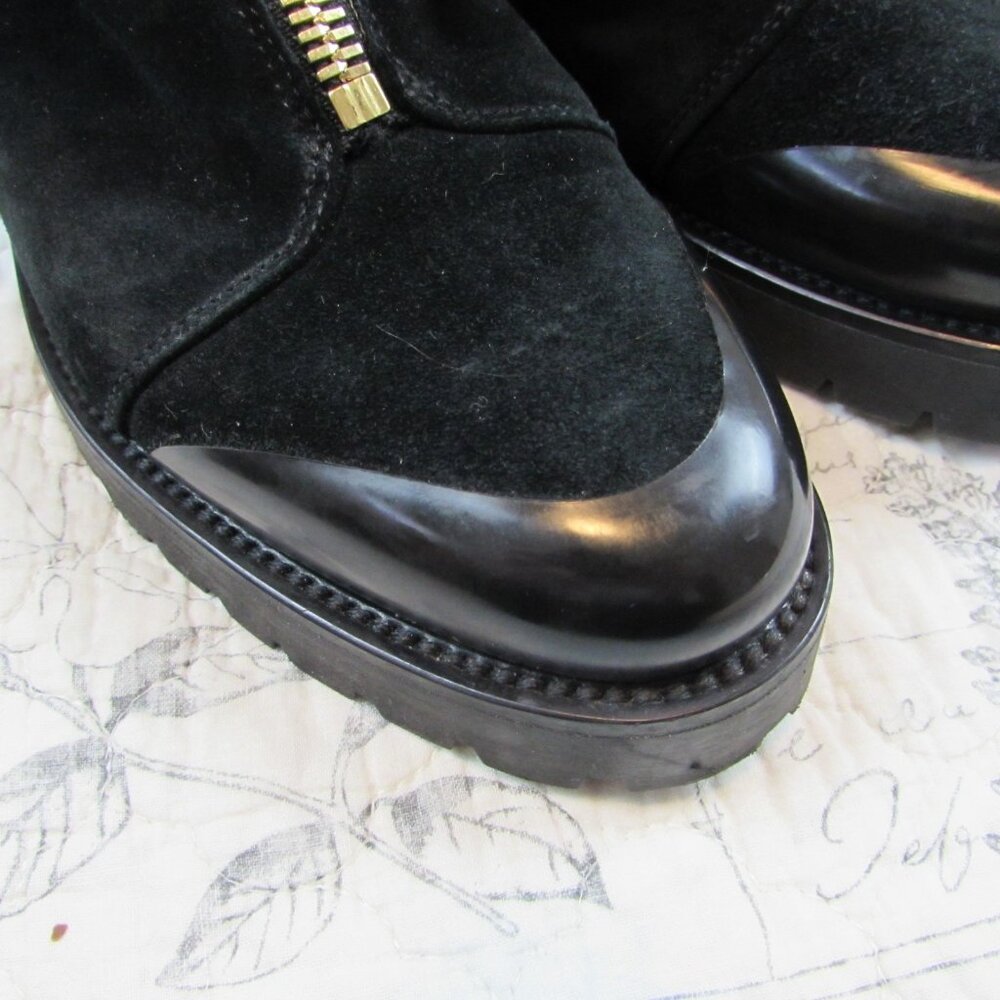 EUC $700 ITALY Burberry Quinsley Shearling Suede Lug waterproof Boots 36 6 - Picture 14 of 16